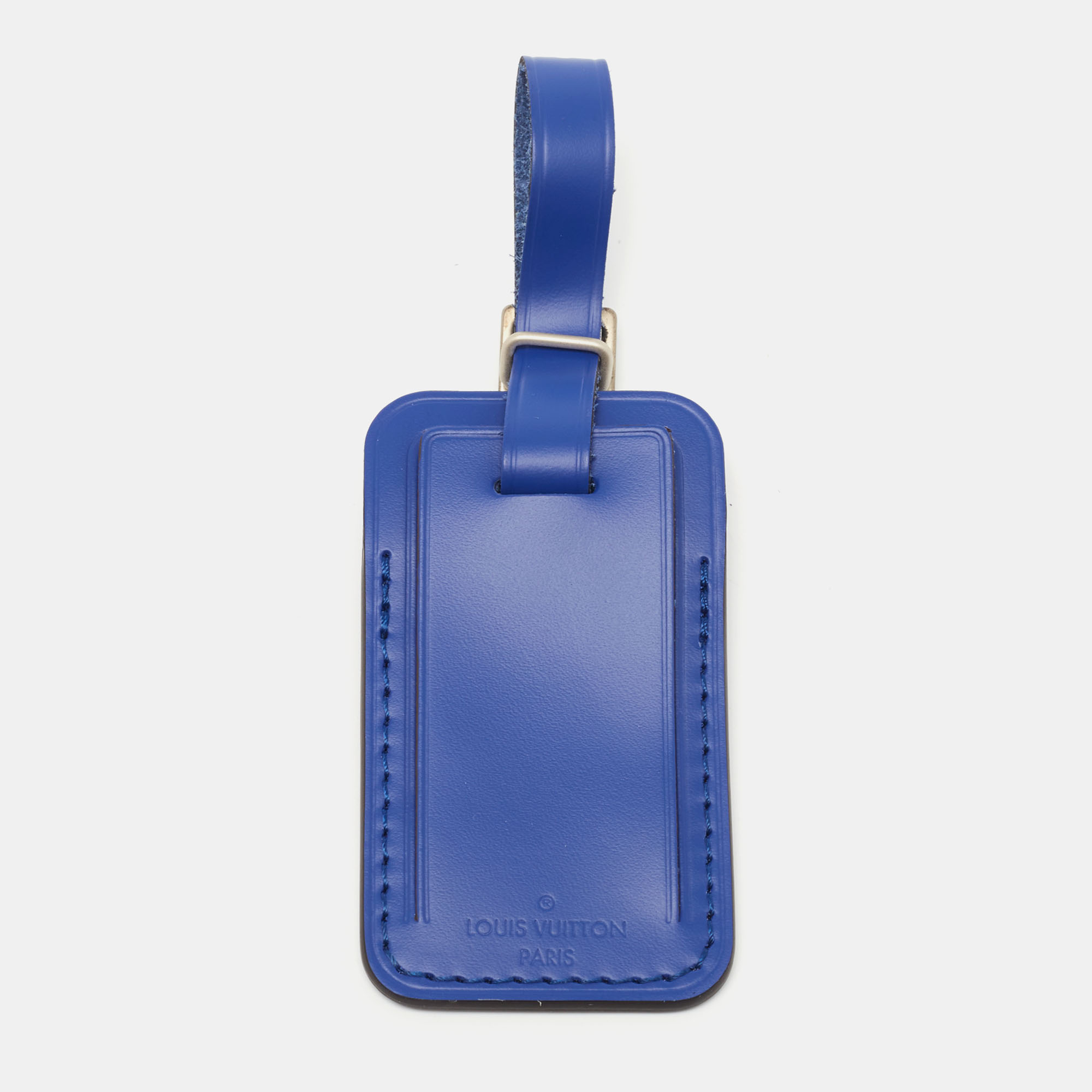 Louis Vuitton Blue Leather Luggage Name Tag